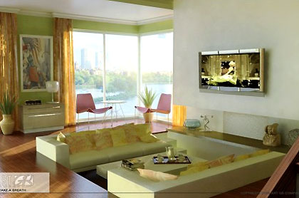 không gian mát mẻ với màu xanh cốm-5